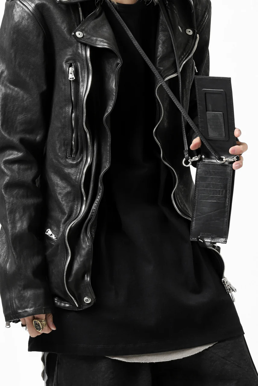 ISAMU KATAYAMA BACKLASH WALLET PHONE-HOLDER / ITALY DOUBLE SHOULDER (BLACK) - Image 28
