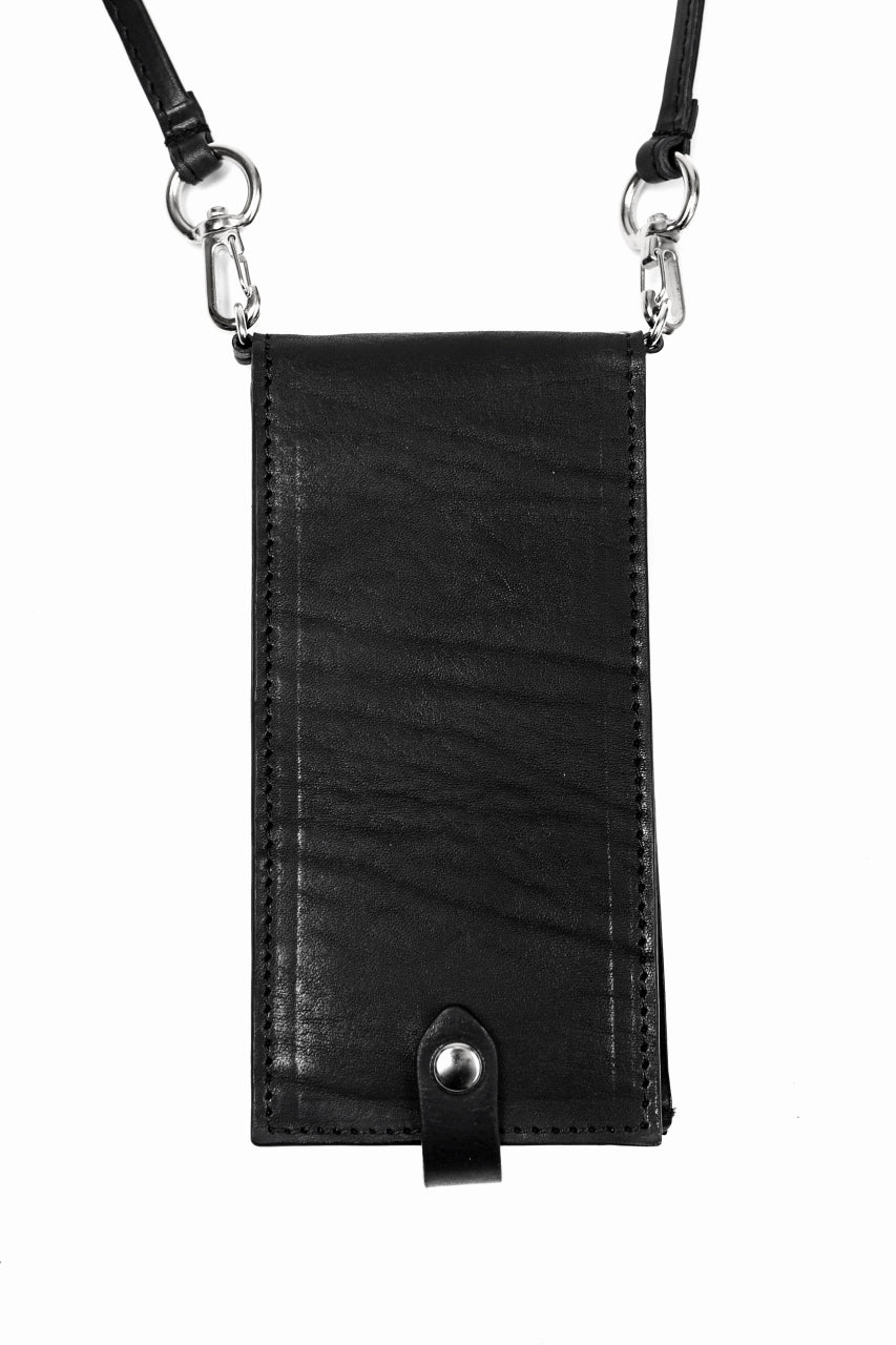 ISAMU KATAYAMA BACKLASH WALLET PHONE-HOLDER / ITALY DOUBLE SHOULDER (BLACK) - Image 6