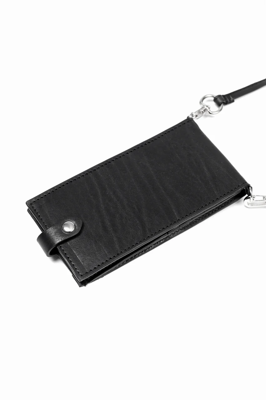 ISAMU KATAYAMA BACKLASH WALLET PHONE-HOLDER / ITALY DOUBLE SHOULDER (BLACK) - Image 7