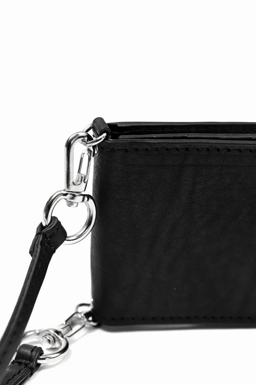 ISAMU KATAYAMA BACKLASH WALLET PHONE-HOLDER / ITALY DOUBLE SHOULDER (BLACK) - Image 9