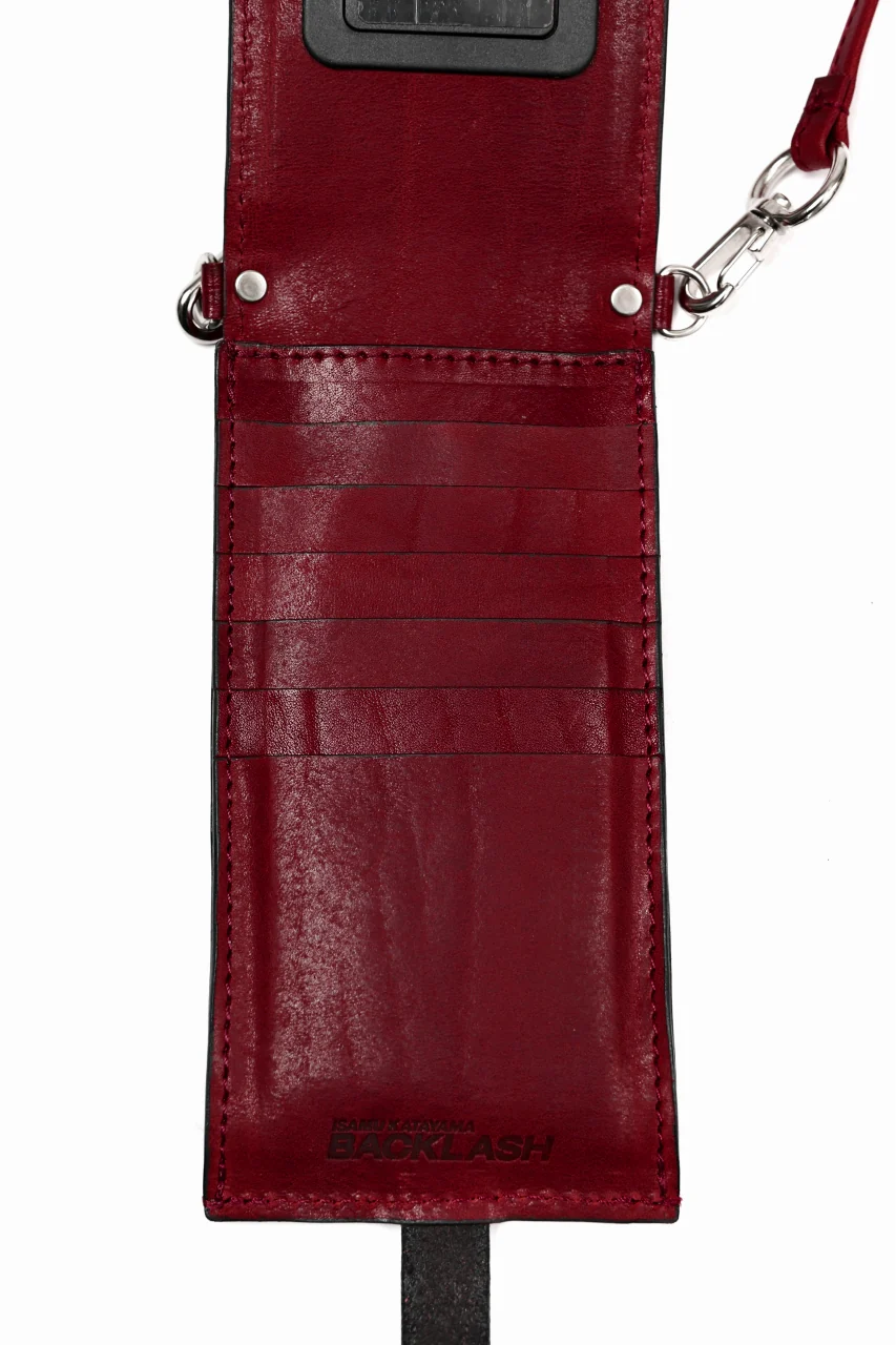 ISAMU KATAYAMA BACKLASH WALLET PHONE-HOLDER / ITALY DOUBLE SHOULDER (RED) - Image 10