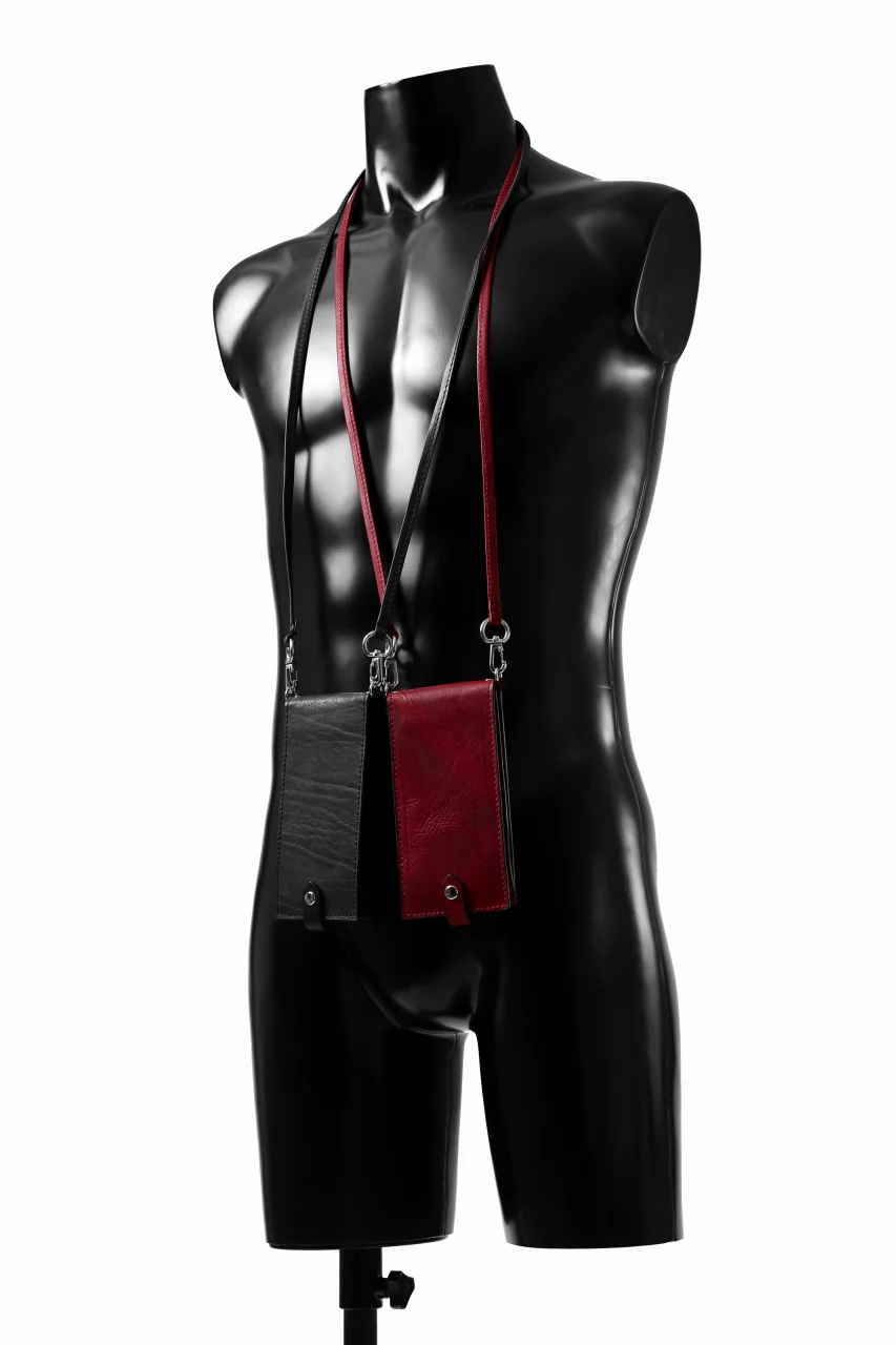 ISAMU KATAYAMA BACKLASH WALLET PHONE-HOLDER / ITALY DOUBLE SHOULDER (RED) - Image 24