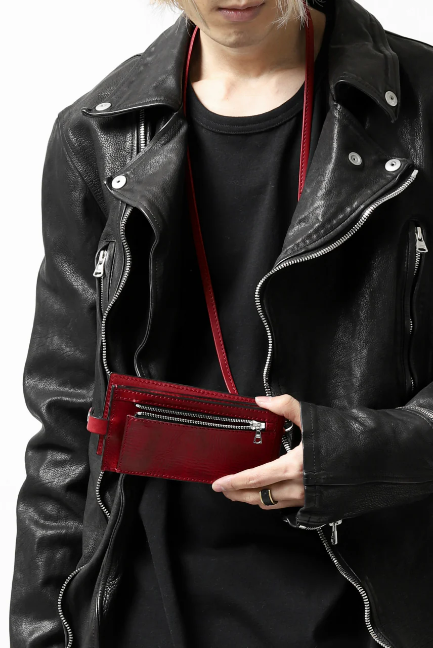 ISAMU KATAYAMA BACKLASH WALLET PHONE-HOLDER / ITALY DOUBLE SHOULDER (RED) - Image 28