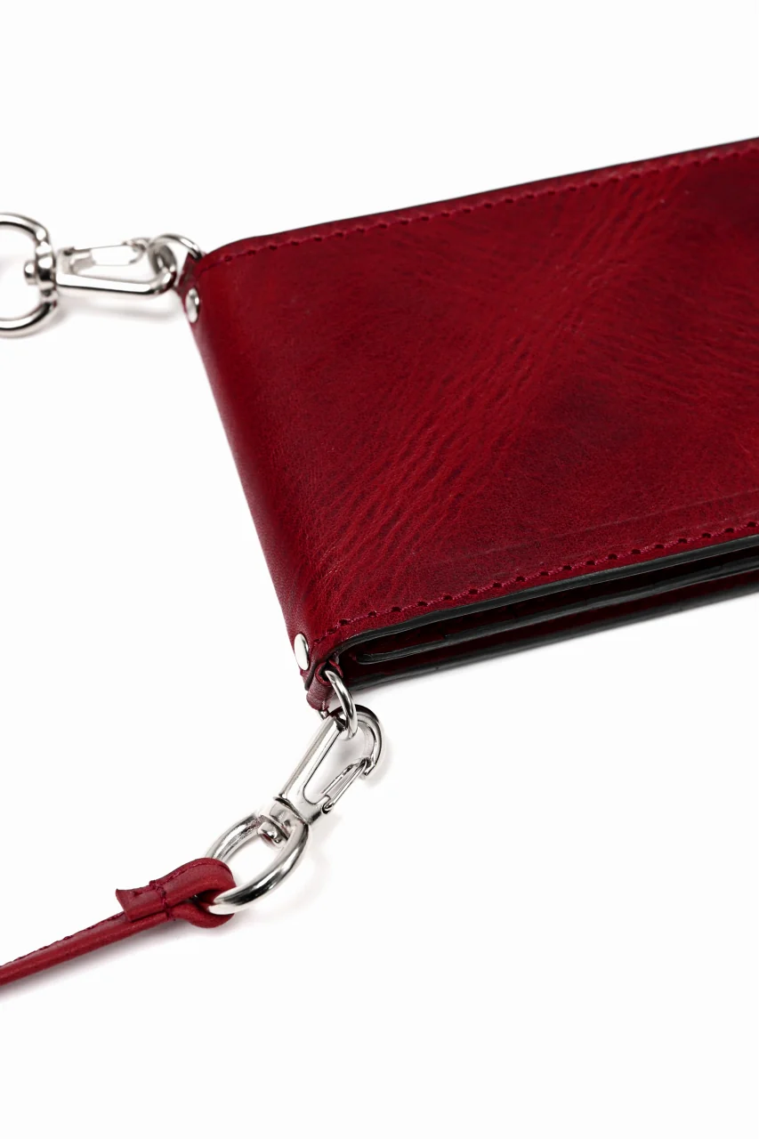 ISAMU KATAYAMA BACKLASH WALLET PHONE-HOLDER / ITALY DOUBLE SHOULDER (RED) - Image 6