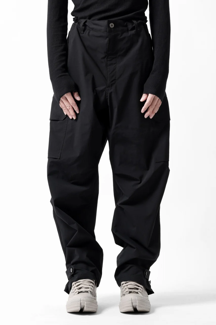 ISAMU KATAYAMA BACKLASH WIDE CARGO PANTS / STRETCH TYPEWRITER CLOTH (BLACK) - Image 6