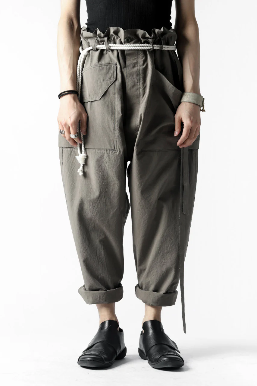 ISAMU KATAYAMA BACKLASH WIDE TAPERED PANTS / SALT SHRINKAGE TYPEWRITER CLOTH - Image 14