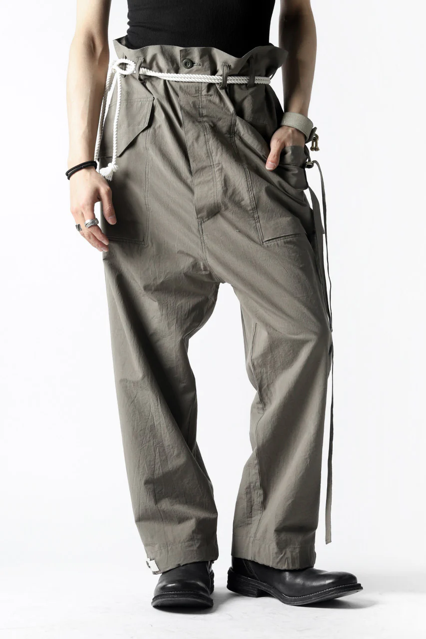 ISAMU KATAYAMA BACKLASH WIDE TAPERED PANTS / SALT SHRINKAGE TYPEWRITER CLOTH - Image 19