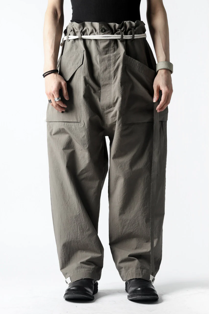 ISAMU KATAYAMA BACKLASH WIDE TAPERED PANTS / SALT SHRINKAGE TYPEWRITER CLOTH - Image 20