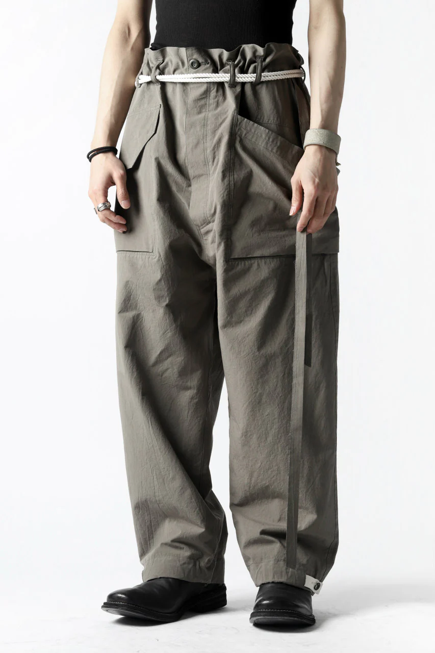 ISAMU KATAYAMA BACKLASH WIDE TAPERED PANTS / SALT SHRINKAGE TYPEWRITER CLOTH - Image 21