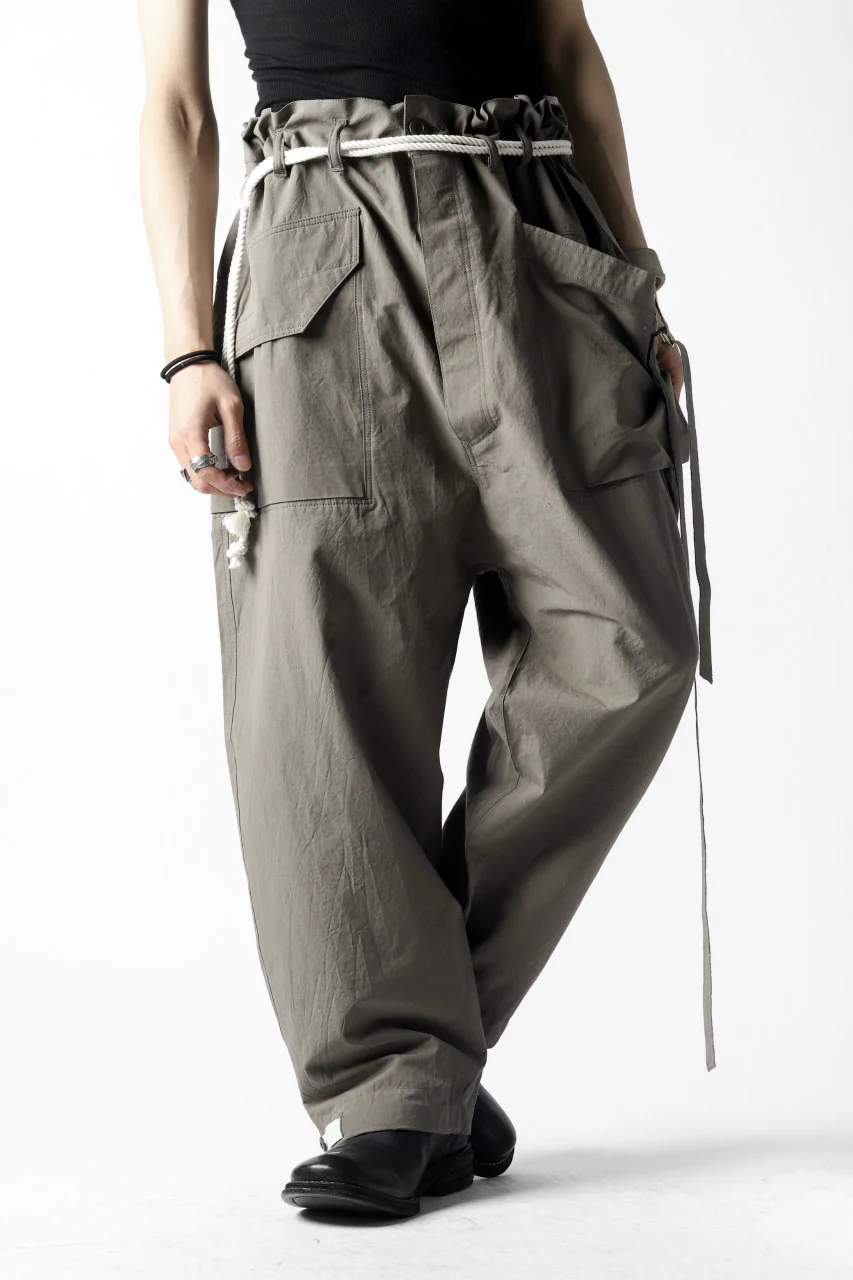 ISAMU KATAYAMA BACKLASH WIDE TAPERED PANTS / SALT SHRINKAGE TYPEWRITER CLOTH - Image 23