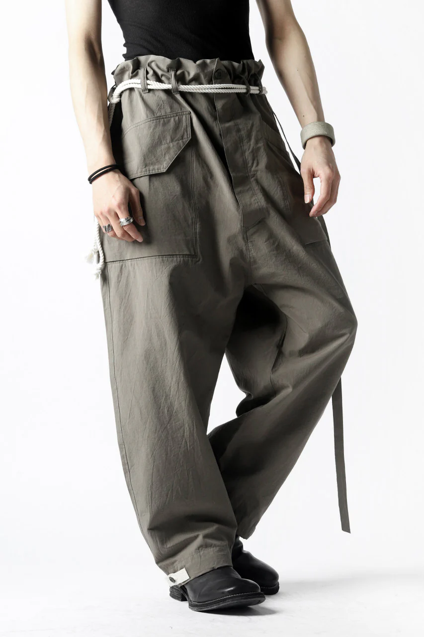 ISAMU KATAYAMA BACKLASH WIDE TAPERED PANTS / SALT SHRINKAGE TYPEWRITER CLOTH - Image 24