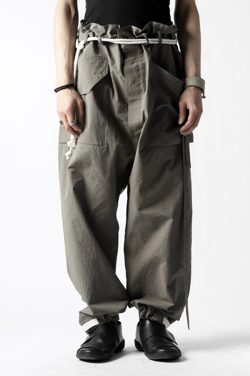 ISAMU KATAYAMA BACKLASH WIDE TAPERED PANTS / SALT SHRINKAGE TYPEWRITER CLOTH - Image 29