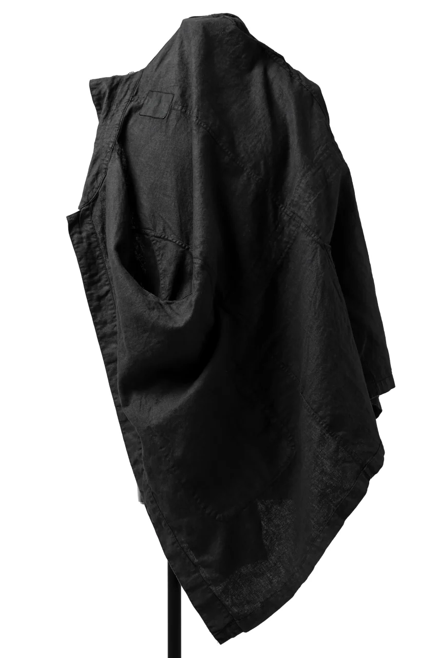 ISAMU KATAYAMA BACKLASH WORK COAT / GARMENT NATURAL DYED LINEN (SUMI) - Image 16