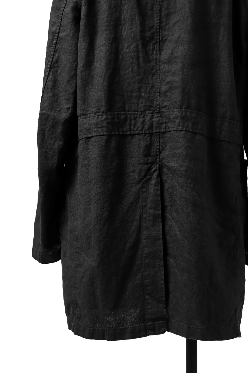 ISAMU KATAYAMA BACKLASH WORK COAT / GARMENT NATURAL DYED LINEN (SUMI) - Image 21