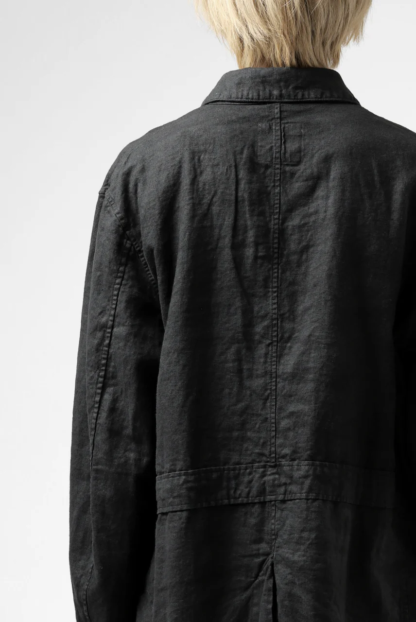 ISAMU KATAYAMA BACKLASH WORK COAT / GARMENT NATURAL DYED LINEN (SUMI) - Image 39