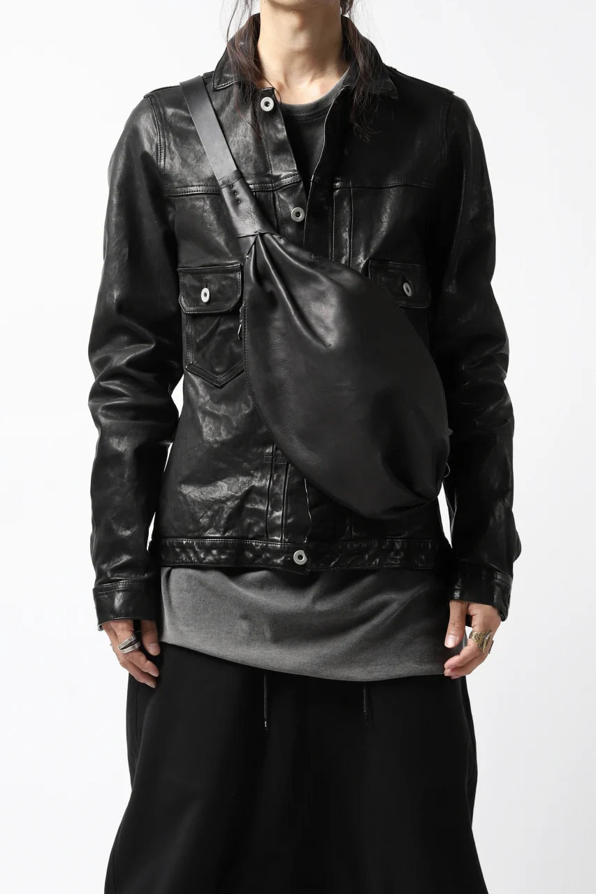ISAMU KATAYAMA BACKLASH x GAIEDE STOMACH SHOULDER BAG / CALF SKIN (SOFT FINISHED / BLACK) - Image 17