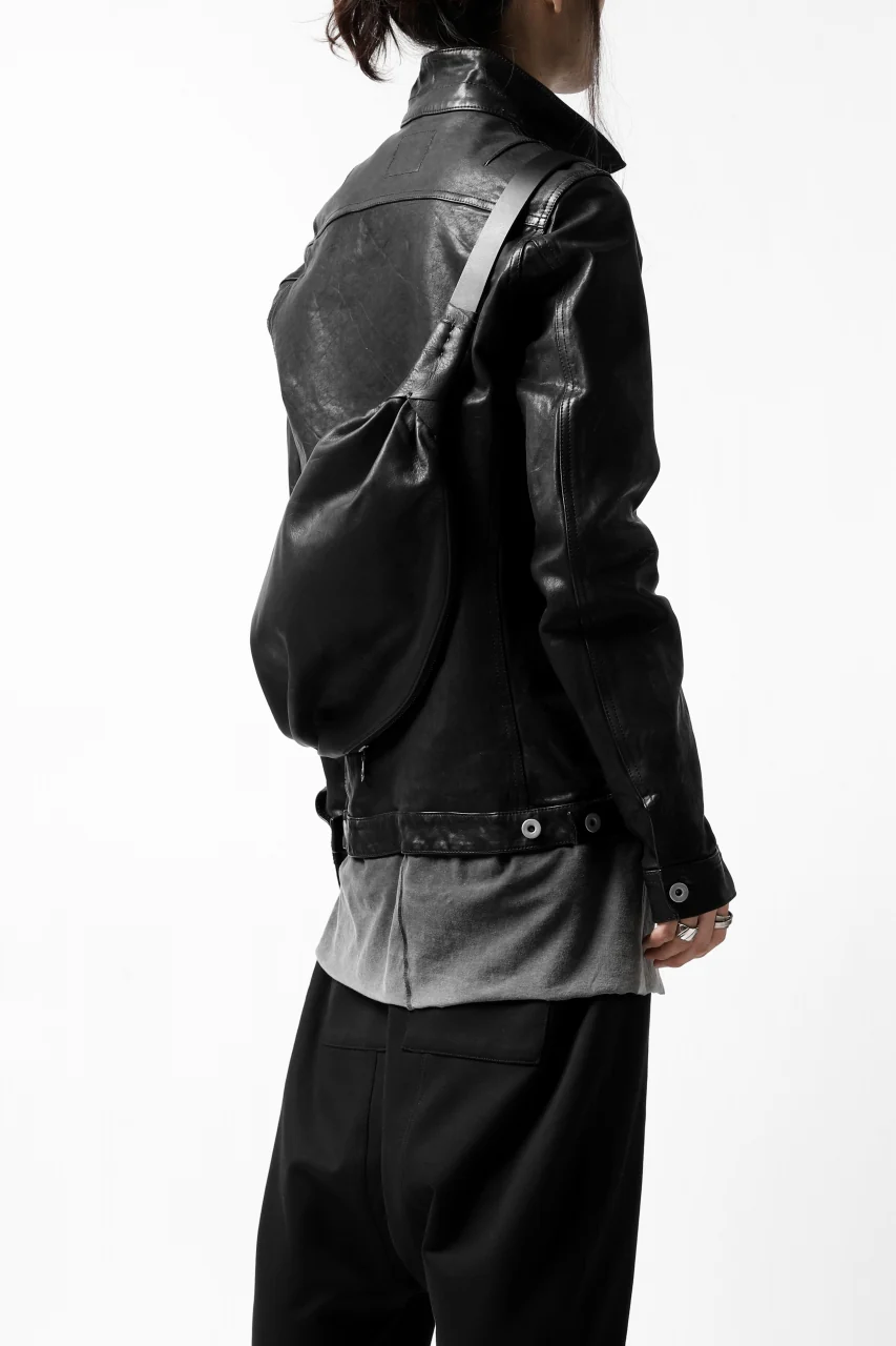 ISAMU KATAYAMA BACKLASH x GAIEDE STOMACH SHOULDER BAG / CALF SKIN (SOFT FINISHED / BLACK) - Image 18