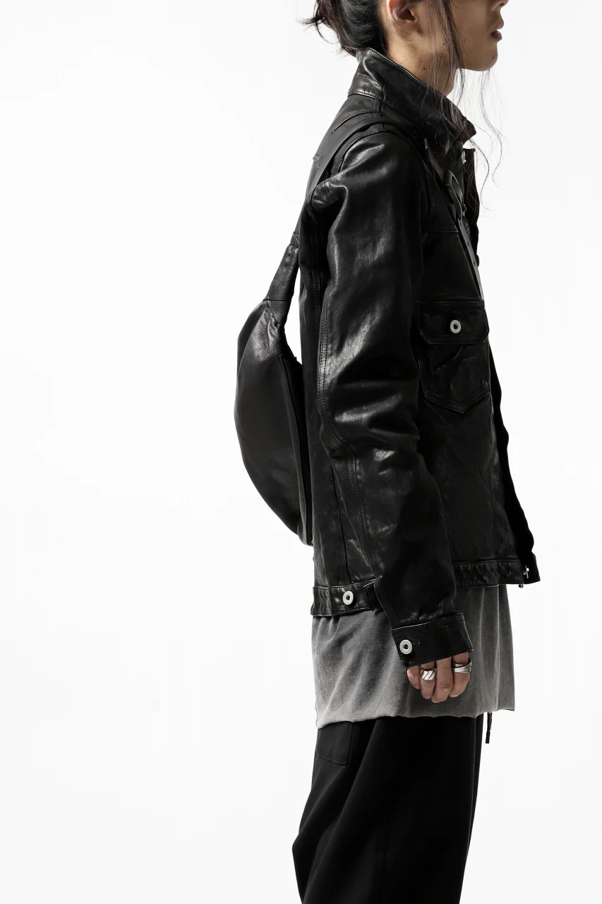 ISAMU KATAYAMA BACKLASH x GAIEDE STOMACH SHOULDER BAG / CALF SKIN (SOFT FINISHED / BLACK) - Image 19