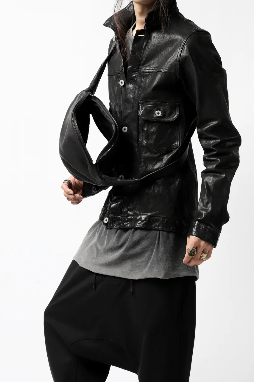 ISAMU KATAYAMA BACKLASH x GAIEDE STOMACH SHOULDER BAG / CALF SKIN (SOFT FINISHED / BLACK) - Image 26
