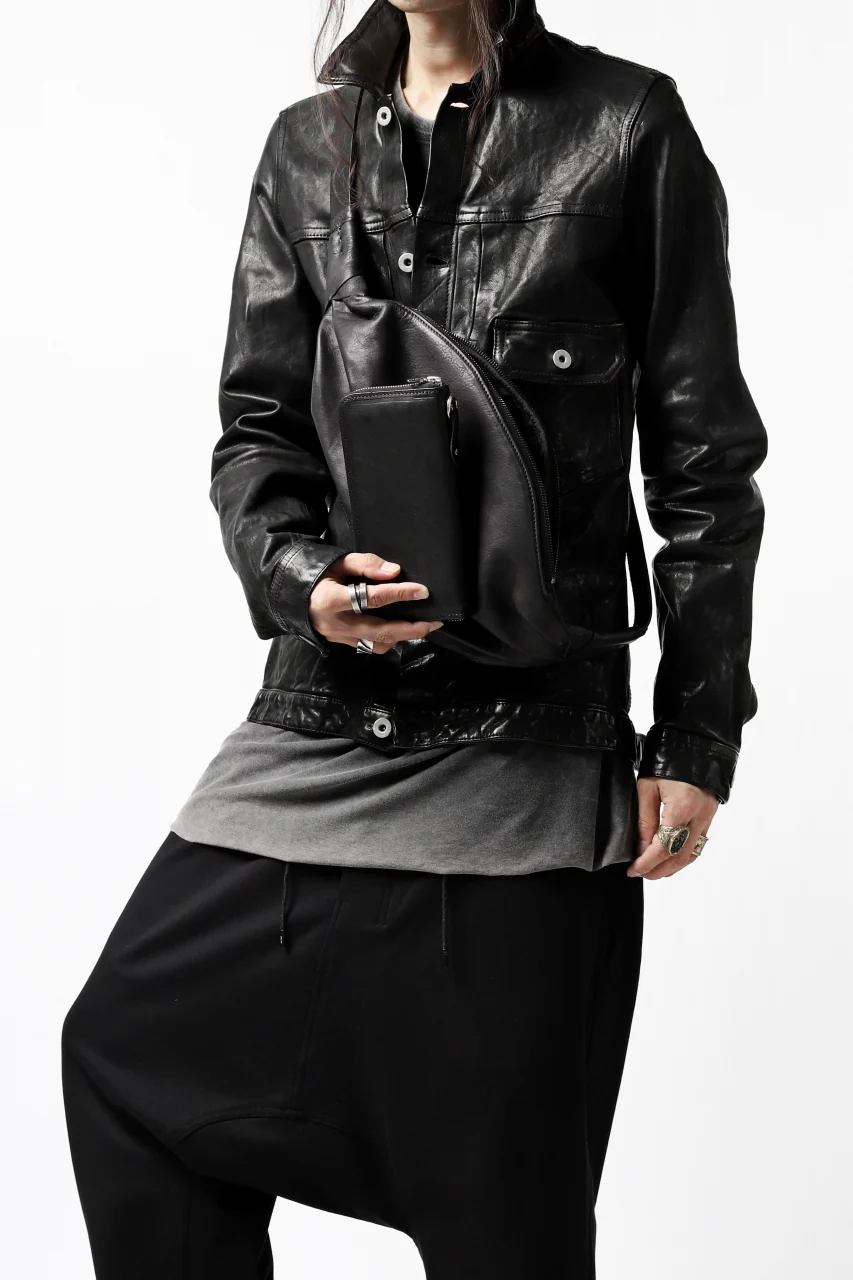 ISAMU KATAYAMA BACKLASH x GAIEDE STOMACH SHOULDER BAG / CALF SKIN (SOFT FINISHED / BLACK) - Image 27