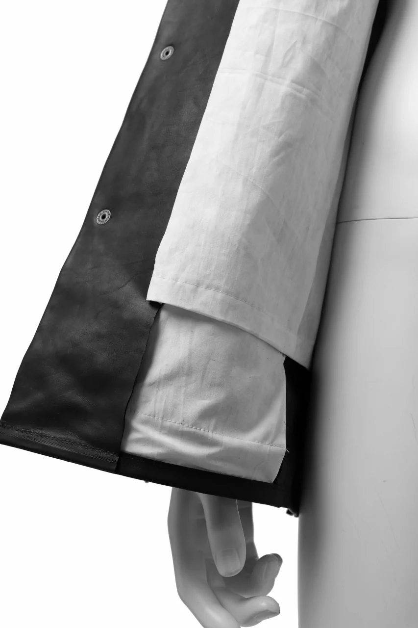 ISAMU KATAYAMA BACKLASH xx GUIDI COMMA 8 LEATHER SHIRT / CALF "Vitello Fiore Volonato" (BLACK) - Image 34