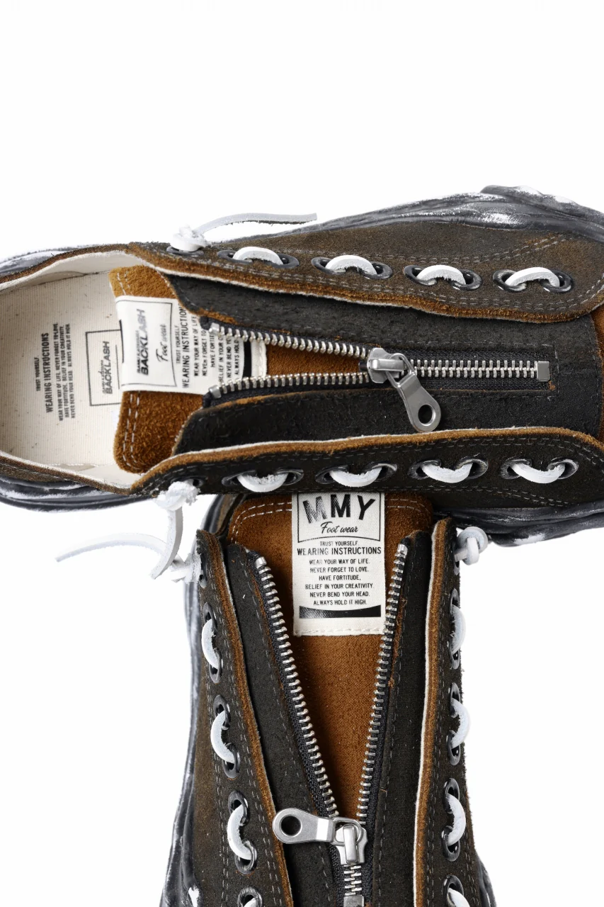 ISAMU KATAYAMA BACKLASH xx Maison MIHARA YASUHIRO “HANK” OG SOLE STEER SUEDE GARMENT-DYED LOW-TOP SNEAKER (BLACK) - Image 15
