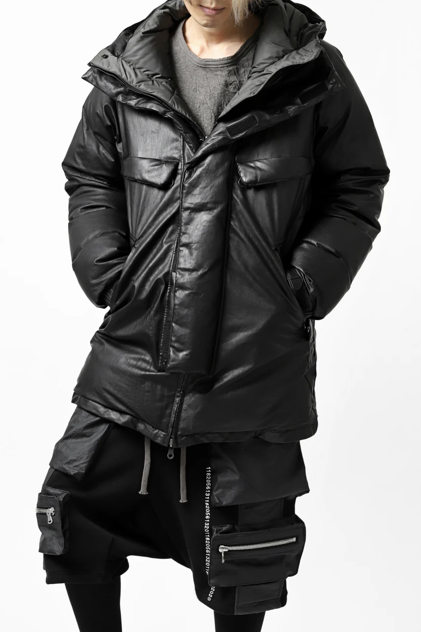 ISAMU KATAYAMA BACKLASH xx NANGA REVERSIBLE MOUNTAIN BELAY COAT / KANGAROO x NYLON x POLISH WHITE GOOSE (BLACK x GREY) - Image 41