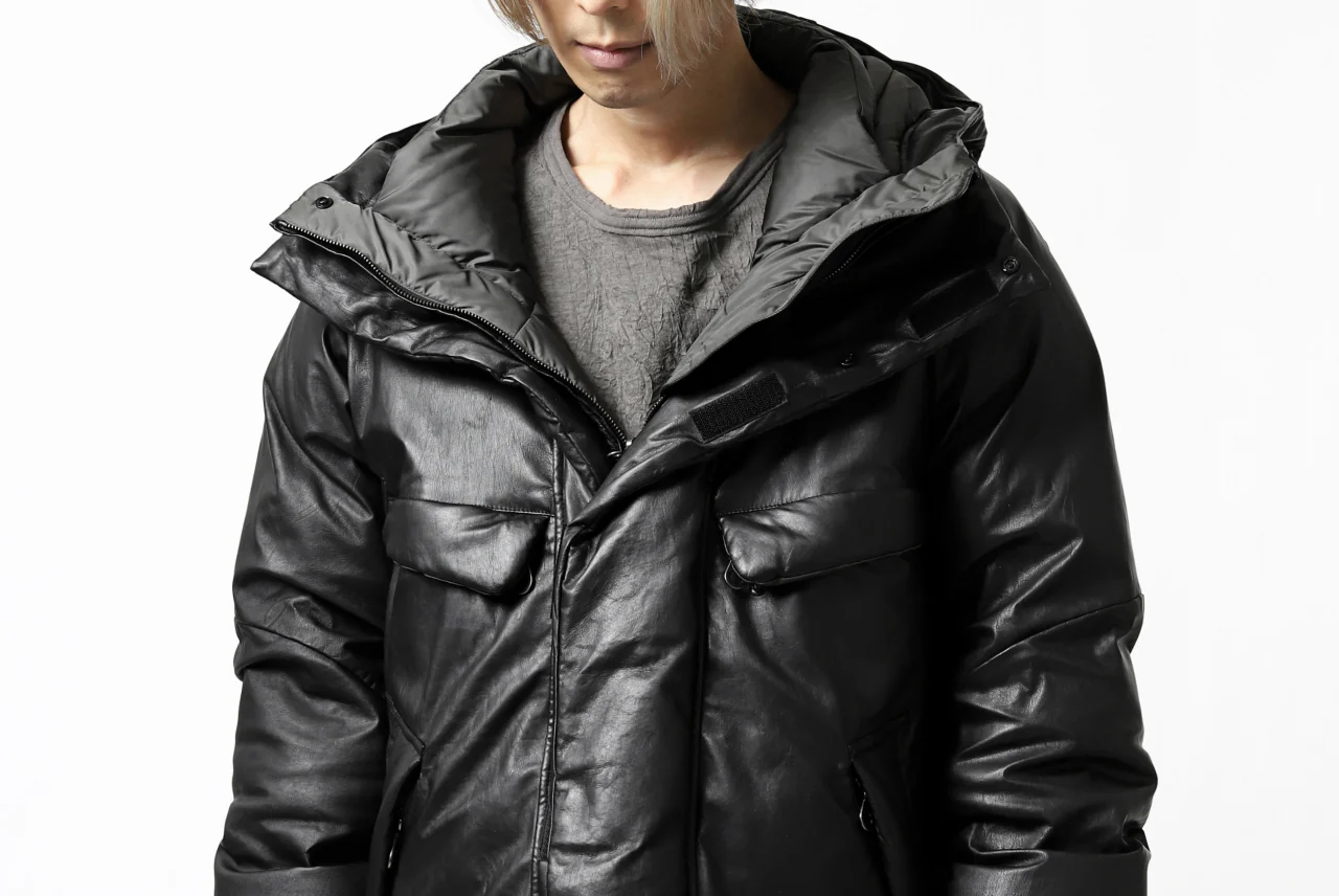 ISAMU KATAYAMA BACKLASH xx NANGA REVERSIBLE MOUNTAIN BELAY COAT / KANGAROO x NYLON x POLISH WHITE GOOSE (BLACK x GREY) - Image 74