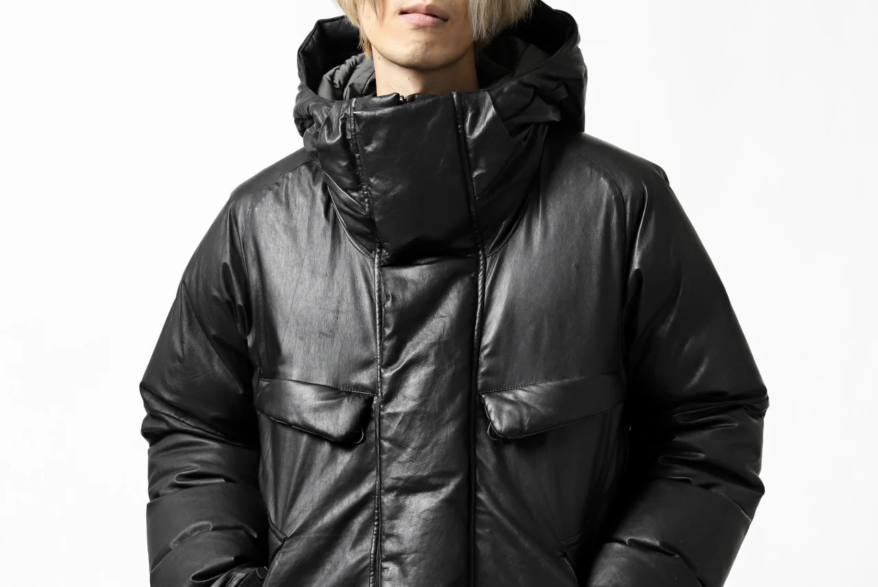 ISAMU KATAYAMA BACKLASH xx NANGA REVERSIBLE MOUNTAIN BELAY COAT / KANGAROO x NYLON x POLISH WHITE GOOSE (BLACK x GREY) - Image 75