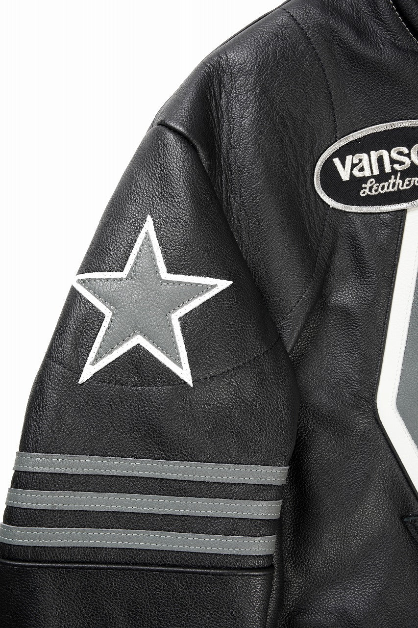 ISAMU KATAYAMA BACKLASH xx VANSON MONOTONE STAR JACKET ＃TYPE-B (BLACK x GRAY x WHITE) - Image 10