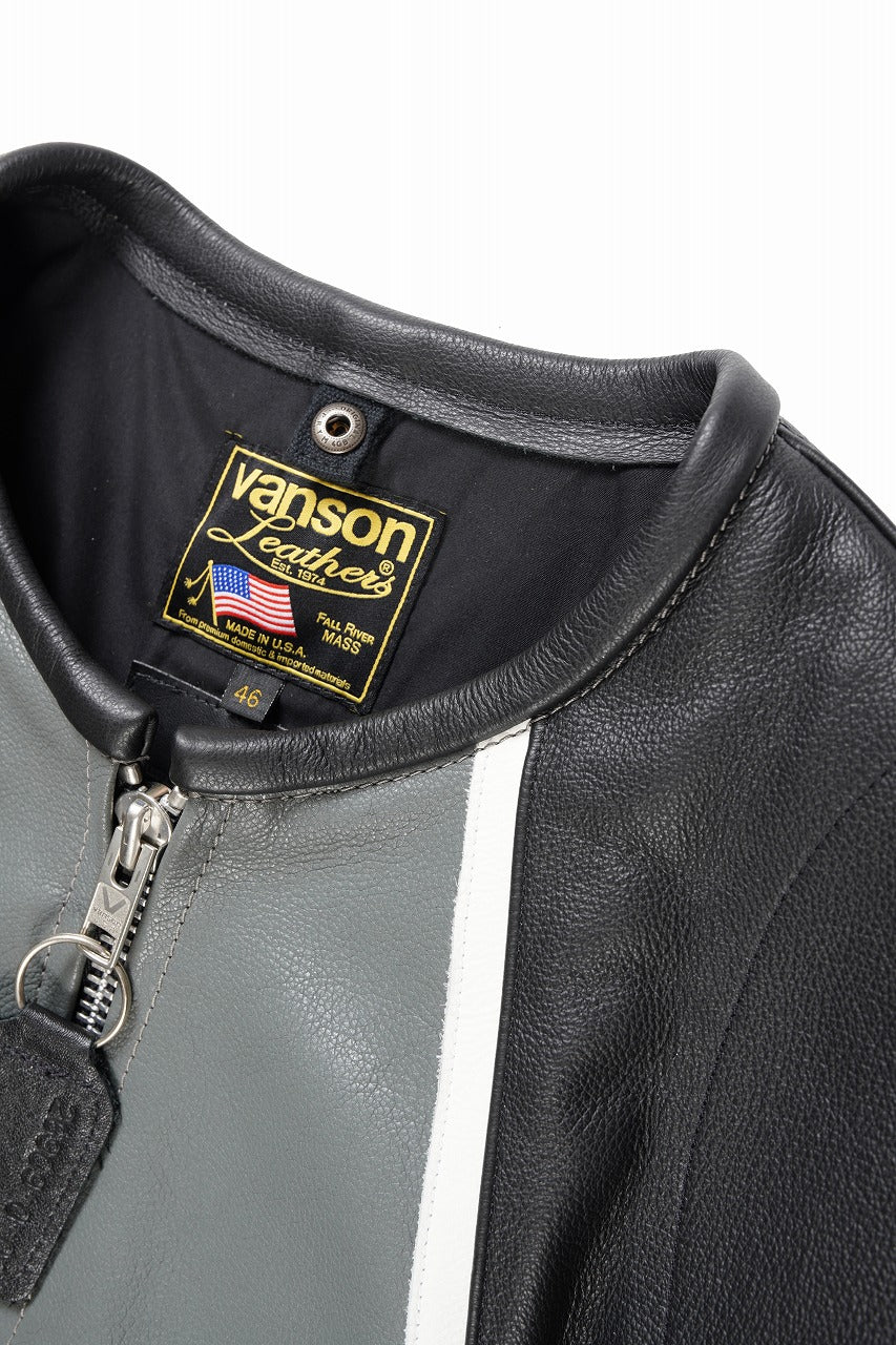 ISAMU KATAYAMA BACKLASH xx VANSON MONOTONE STAR JACKET ＃TYPE-B (BLACK x GRAY x WHITE) - Image 11
