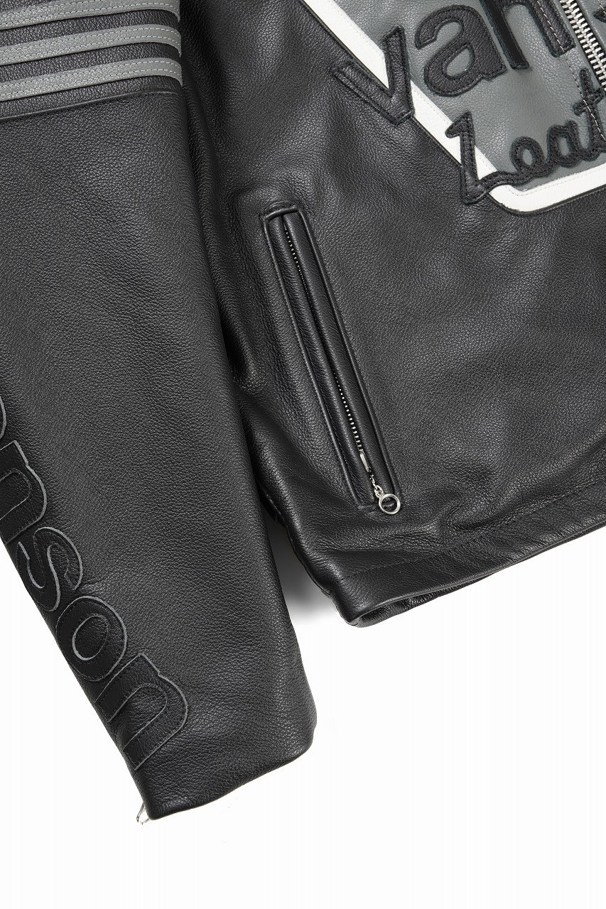 ISAMU KATAYAMA BACKLASH xx VANSON MONOTONE STAR JACKET ＃TYPE-B (BLACK x GRAY x WHITE) - Image 13