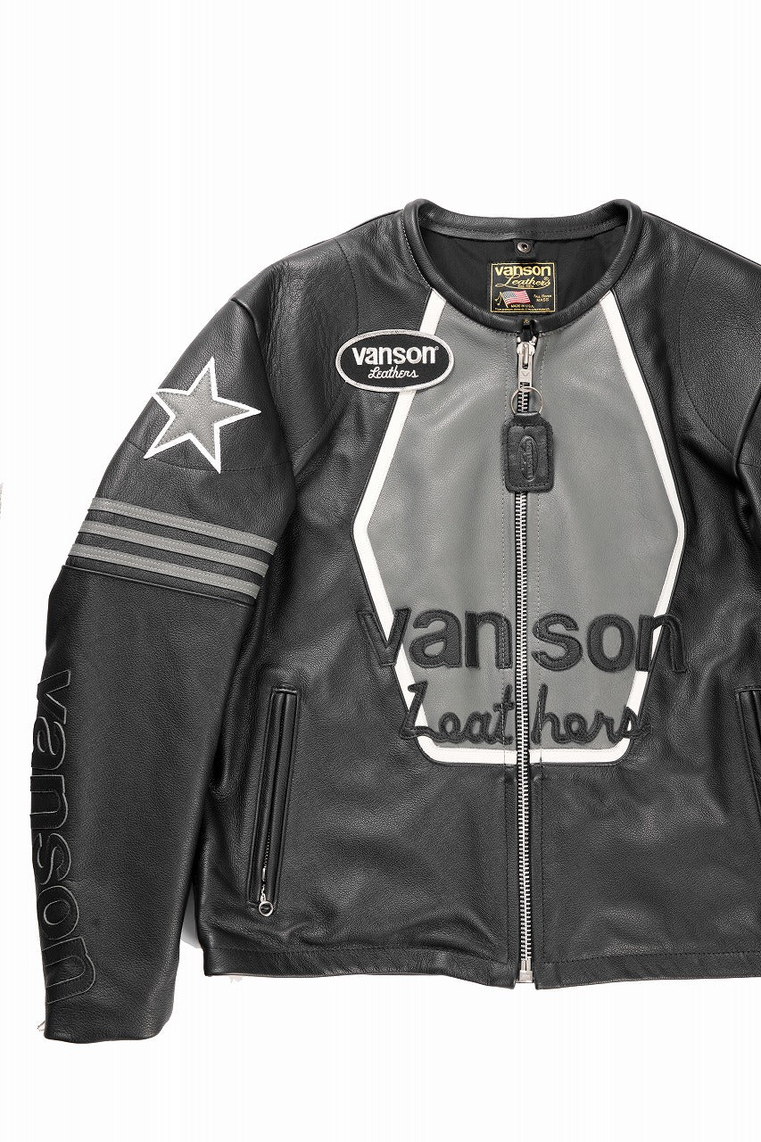 ISAMU KATAYAMA BACKLASH xx VANSON MONOTONE STAR JACKET ＃TYPE-B (BLACK x GRAY x WHITE) - Image 6