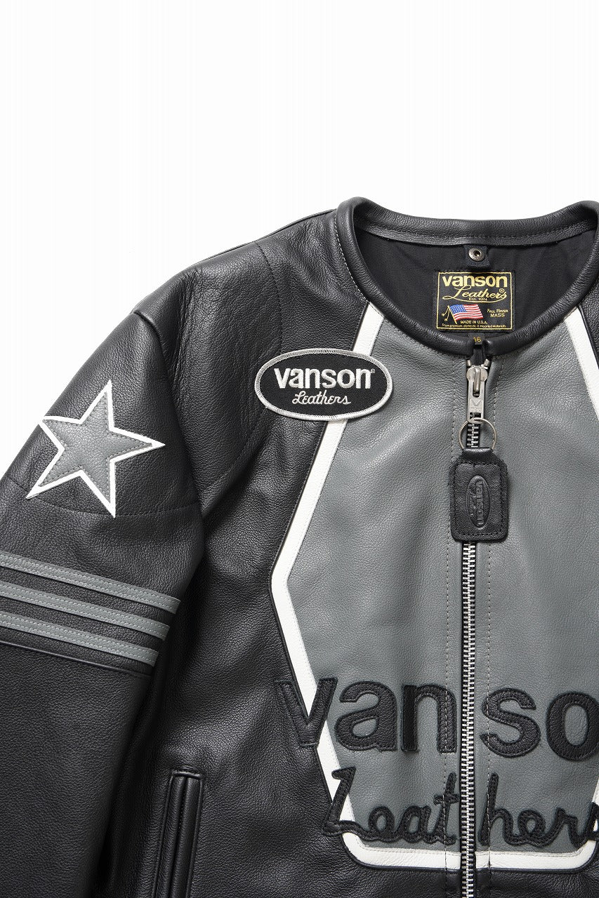 ISAMU KATAYAMA BACKLASH xx VANSON MONOTONE STAR JACKET ＃TYPE-B (BLACK x GRAY x WHITE) - Image 7
