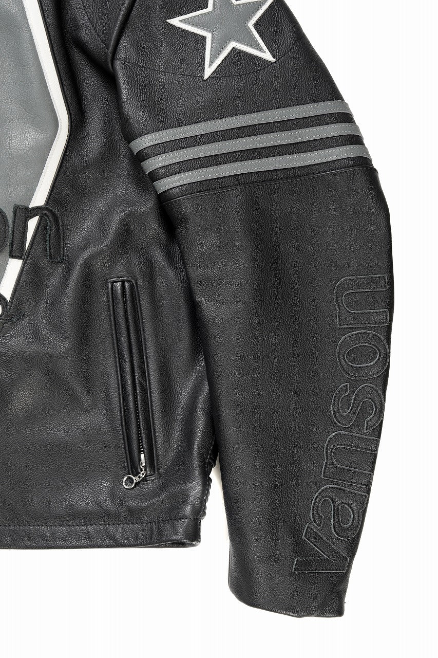 ISAMU KATAYAMA BACKLASH xx VANSON MONOTONE STAR JACKET ＃TYPE-B (BLACK x GRAY x WHITE) - Image 9