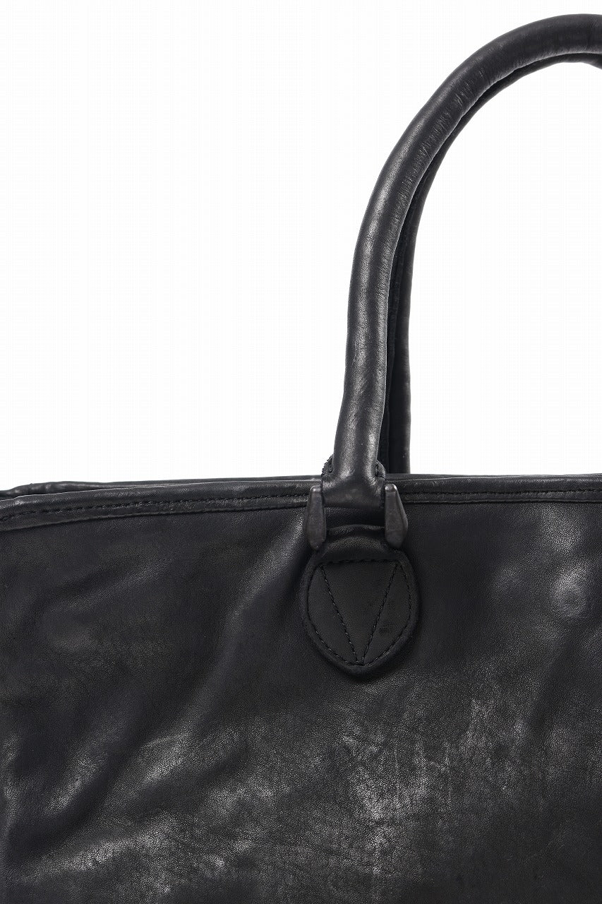 ISAMU KATAYAMA BACKLASH ZIP TOTE BAG / OBJECT DYED JAPAN ROUGH STEER (BLACK) - Image 11
