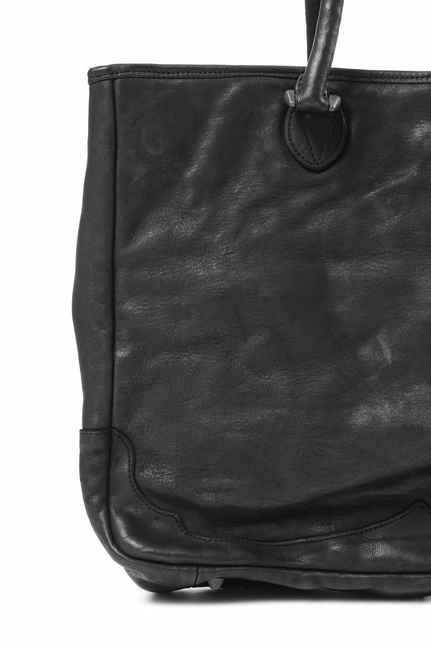 ISAMU KATAYAMA BACKLASH ZIP TOTE BAG / OBJECT DYED JAPAN ROUGH STEER (BLACK) - Image 12