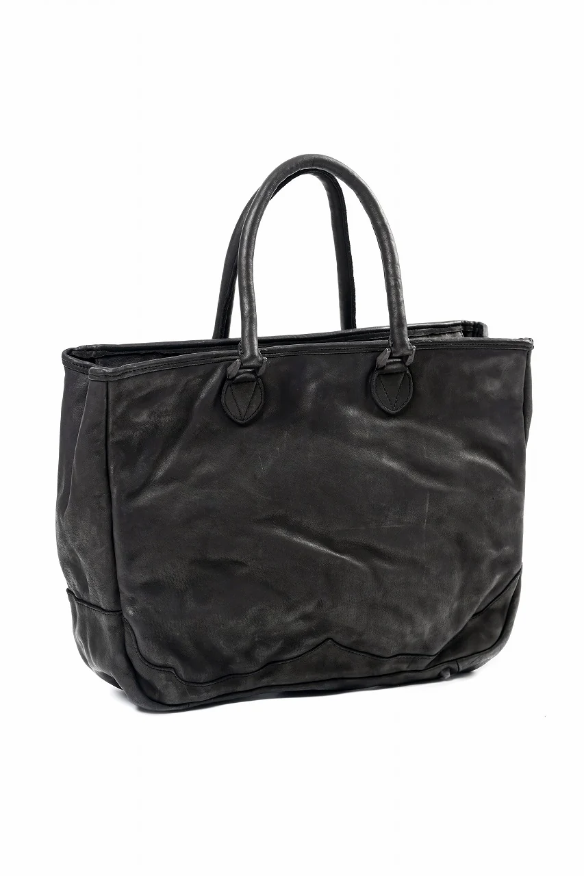 ISAMU KATAYAMA BACKLASH ZIP TOTE BAG / OBJECT DYED JAPAN ROUGH STEER (BLACK) - Image 4