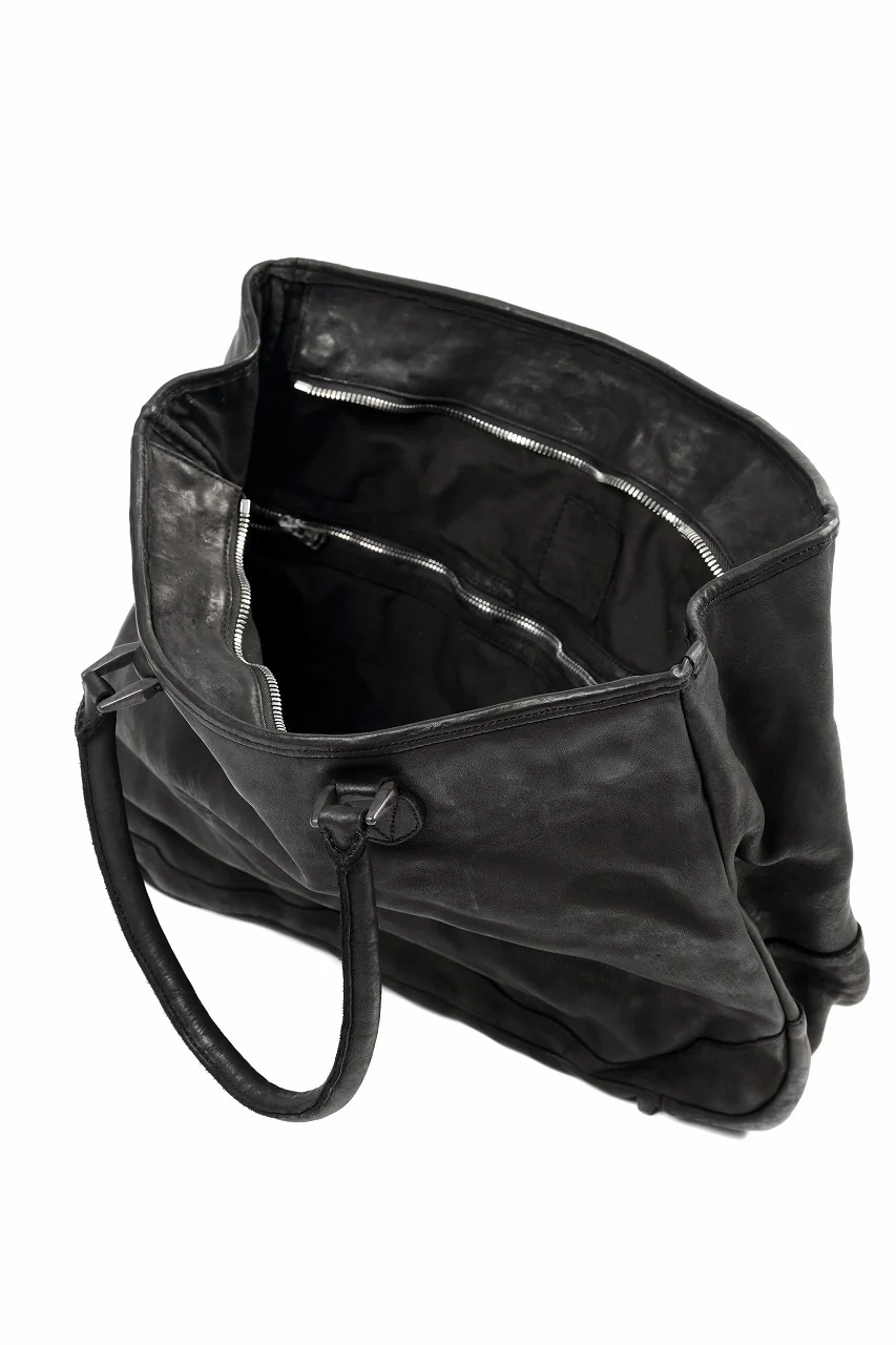 ISAMU KATAYAMA BACKLASH ZIP TOTE BAG / OBJECT DYED JAPAN ROUGH STEER (BLACK) - Image 7