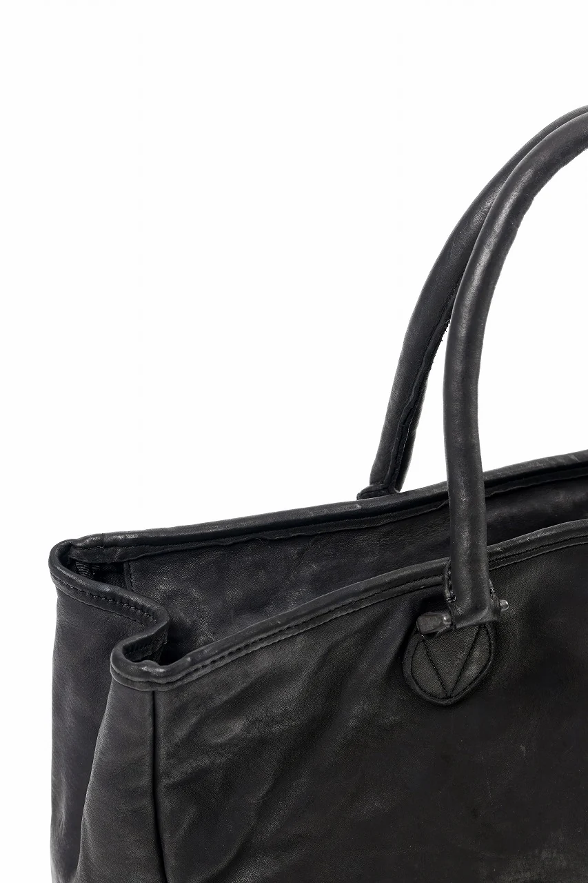ISAMU KATAYAMA BACKLASH ZIP TOTE BAG / OBJECT DYED JAPAN ROUGH STEER (BLACK) - Image 8