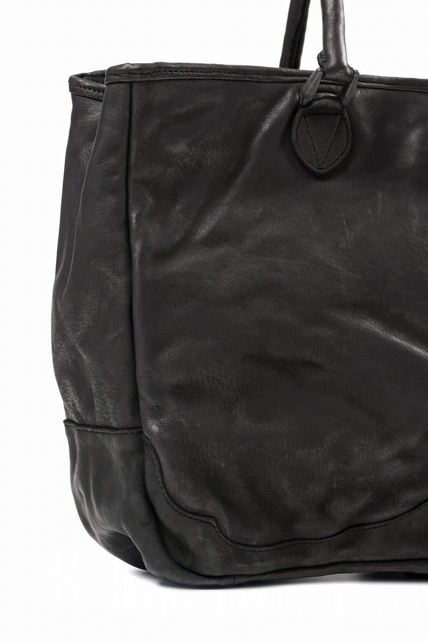 ISAMU KATAYAMA BACKLASH ZIP TOTE BAG / OBJECT DYED JAPAN ROUGH STEER (BLACK) - Image 9