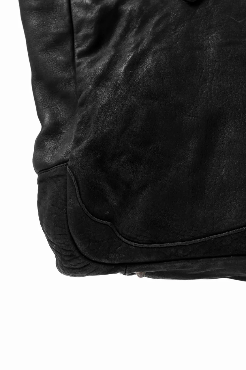 ISAMU KATAYAMA BACKLASH ZIP TOTE BAG / OBJECT DYED ROUGH STEER (BLACK) - Image 11