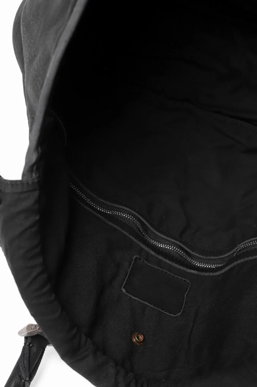 ISAMU KATAYAMA BACKLASH ZIP TOTE BAG / OBJECT DYED ROUGH STEER (BLACK) - Image 17