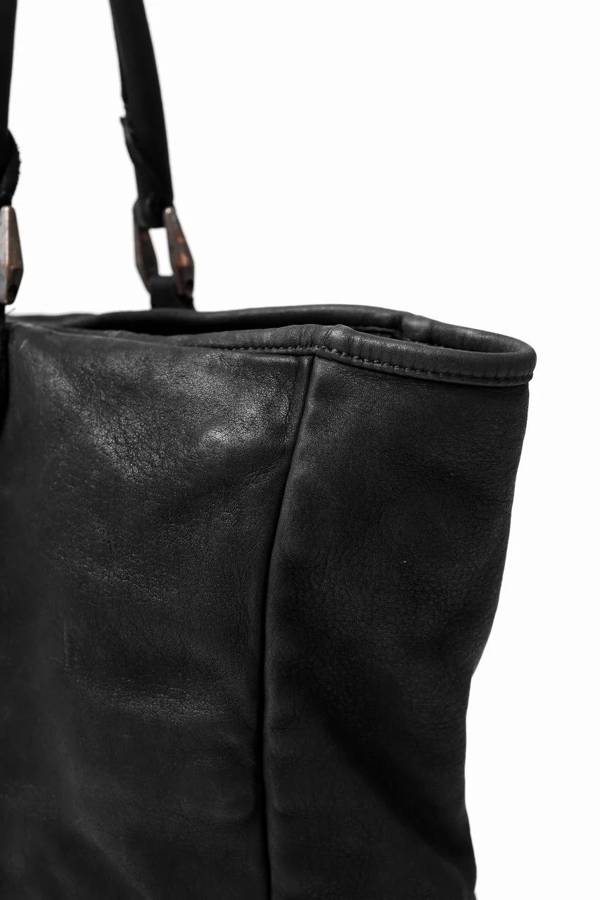 ISAMU KATAYAMA BACKLASH ZIP TOTE BAG / OBJECT DYED ROUGH STEER (BLACK) - Image 22