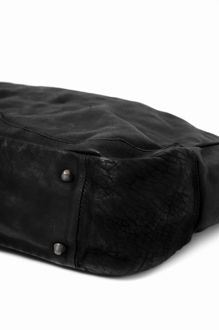 ISAMU KATAYAMA BACKLASH ZIP TOTE BAG / OBJECT DYED ROUGH STEER (BLACK) - Image 24