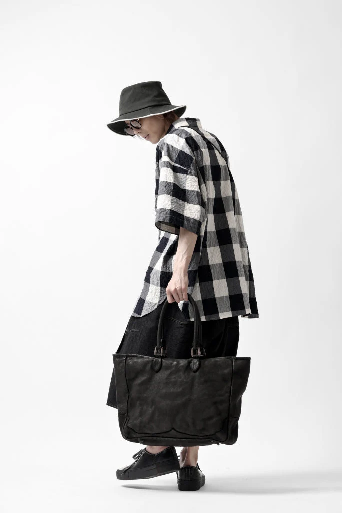 ISAMU KATAYAMA BACKLASH ZIP TOTE BAG / OBJECT DYED ROUGH STEER (BLACK) - Image 29