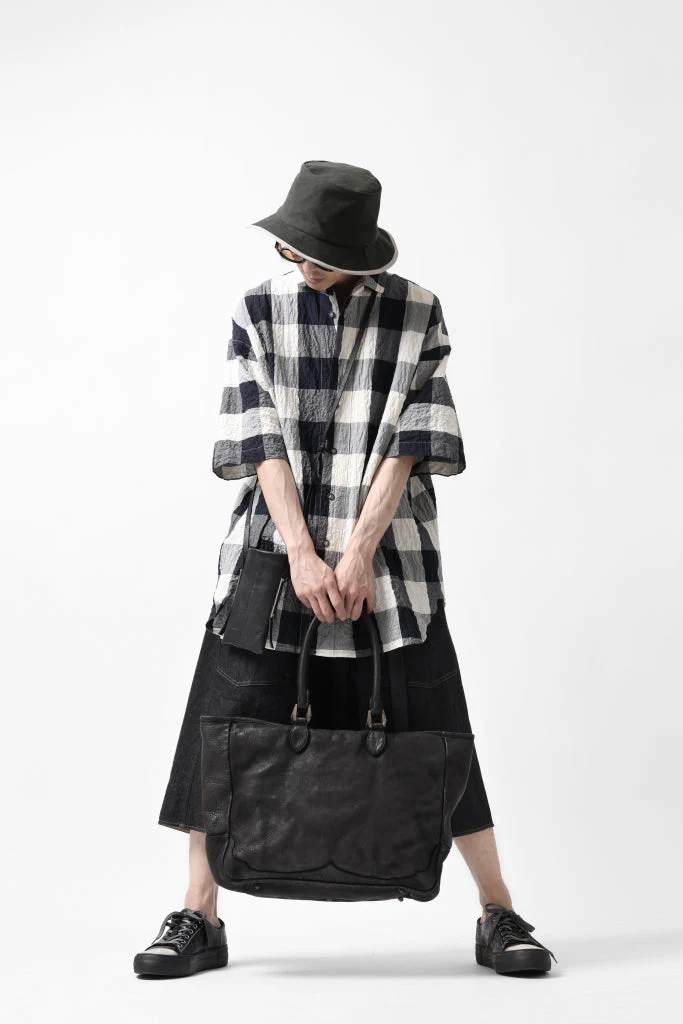 ISAMU KATAYAMA BACKLASH ZIP TOTE BAG / OBJECT DYED ROUGH STEER (BLACK) - Image 30