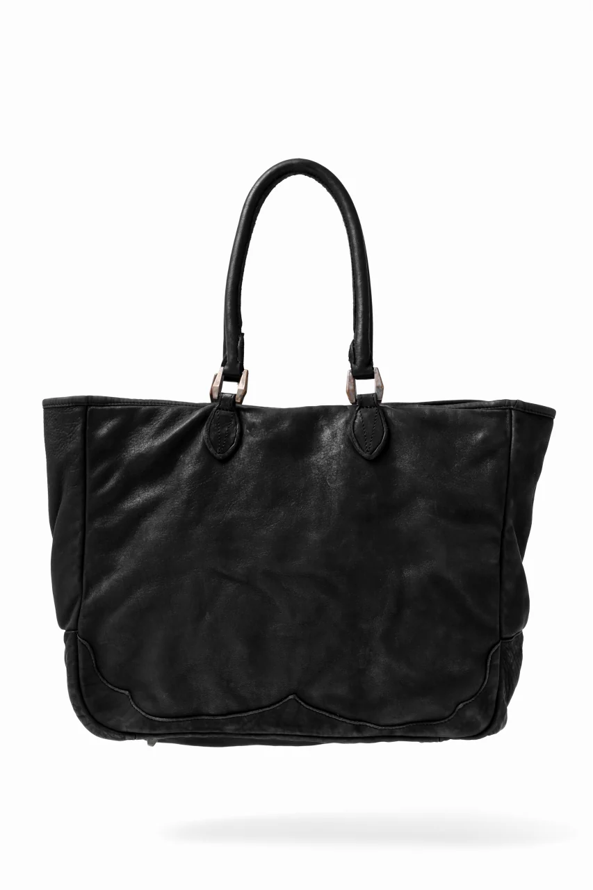ISAMU KATAYAMA BACKLASH ZIP TOTE BAG / Rough Steer OBJECT DYED (BLACK) - Image 17