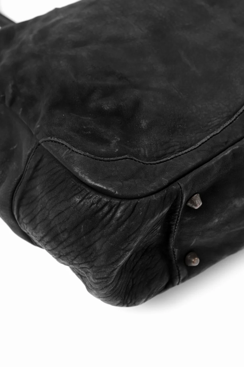 ISAMU KATAYAMA BACKLASH ZIP TOTE BAG / Rough Steer OBJECT DYED (BLACK) - Image 21