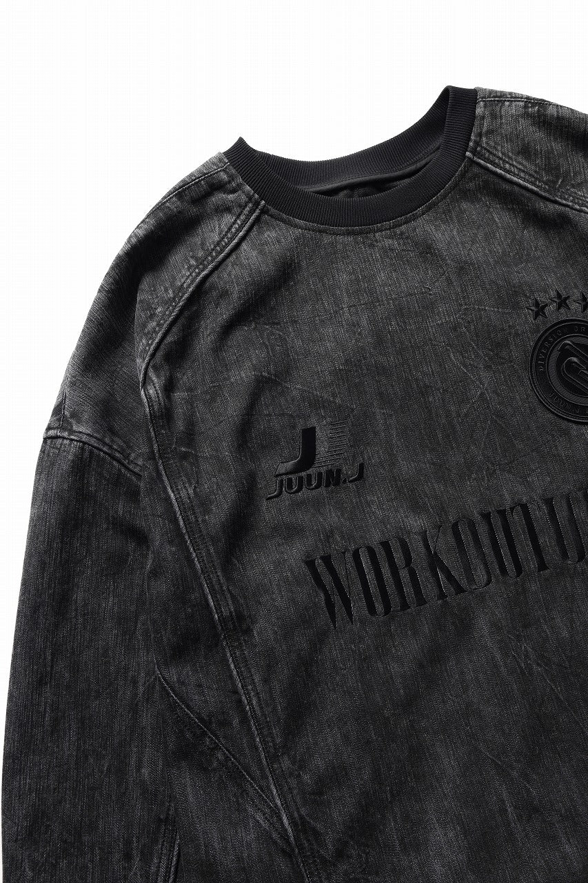 Juun.J Denim Crew Neck Pullover (BLACK) - Image 15
